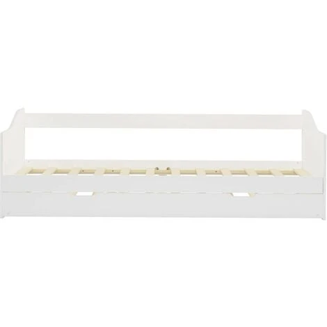Hommoo Pull-out Sofa Bed Frame White Pinewood 90x200 Cm VD24039 6 Hommoo Pull-out Sofa Bed Frame White Pinewood 90x200 Cm VD24039 - Image 4