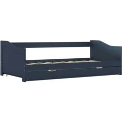 Hommoo Pull-out Sofa Bed Frame Grey Pinewood 90x200 Cm VD24041 9 Hommoo Pull-out Sofa Bed Frame Grey Pinewood 90x200 Cm VD24041 -Children Furniture Store 20515742 3
