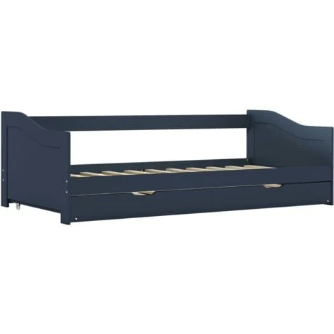 Hommoo Pull-out Sofa Bed Frame Grey Pinewood 90x200 Cm VD24041 5 Hommoo Pull-out Sofa Bed Frame Grey Pinewood 90x200 Cm VD24041 - Image 3