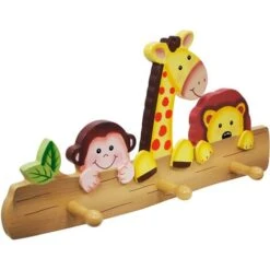 Fantasy Fields Children Sunny Safari Kids Wooden Coat Hanger Hooks TD-11637A