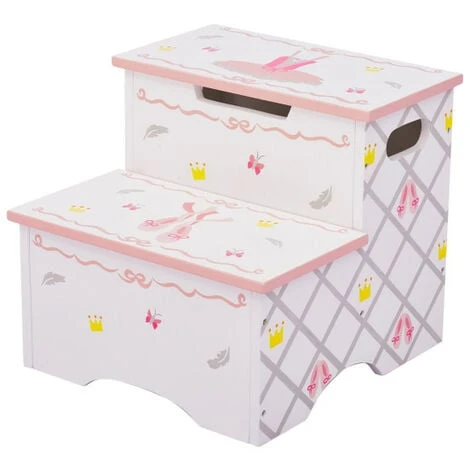 Fantasy Fields Girls Swan Lake Wooden Kids Step Stool Potty Training TD-12719A 3 Fantasy Fields Girls Swan Lake Wooden Kids Step Stool Potty Training TD-12719A