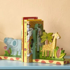 Kids Sunny Safari Bookends By Fantasy Fields Wooden Animal Nursery Decor W-9837A -Children Furniture Store 23543938 3