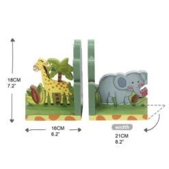 Kids Sunny Safari Bookends By Fantasy Fields Wooden Animal Nursery Decor W-9837A -Children Furniture Store 23543938 4