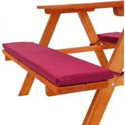 Kids Wooden Picnic Bench With Soft Cushions - Picnic Bench, Childrens Picnic Bench, Kids Picnic Bench - Red -Children Furniture Store 23574075 5