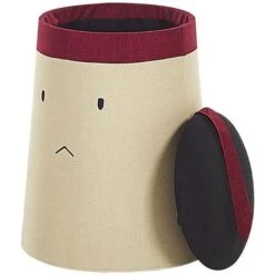 Kids Pouffe Warrior Footstool Upholstered With Storage Beige Samurai -Children Furniture Store 23759268 4