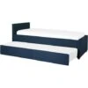 Modern Fabric EU Small Single Trundle Bed Frame 2ft6 Navy Blue Slatted Marmande 2 Modern Fabric EU Small Single Trundle Bed Frame 2ft6 Navy Blue Slatted Marmande -Children Furniture Store 23985985 1