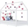 Kids Bed Frame White Solid Pine Wood 90x200 Cm VidaXL -Children Furniture Store 24012275 1