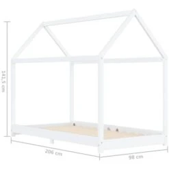 Kids Bed Frame White Solid Pine Wood 90x200 Cm VidaXL -Children Furniture Store 24012275 3