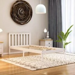 Milan 3ft Single Solid Pine Wood Bed Frame, Low Foot End, White-&-Pine, 190 X 90 Cm 9 Milan 3ft Single Solid Pine Wood Bed Frame, Low Foot End, White-&-Pine, 190 X 90 Cm -Children Furniture Store 24401855 3
