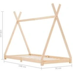 Kids Bed Frame Solid Pine Wood 70x140 Cm VidaXL -Children Furniture Store 24730503 3
