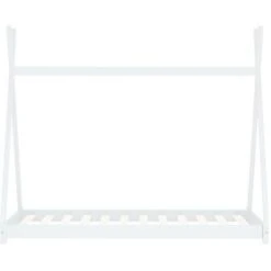 Hommoo Kids Bed Frame White Solid Pine Wood 70x140 Cm VD24212 -Children Furniture Store 24962017 3