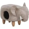 Kids Animal Stool Elephant Leather-Like With Storage Wooden Legs Grey Jumbo -Children Furniture Store 25262361 1