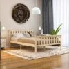 Milan 4ft6 Double Solid Pine Wood Bed Frame, High Foot End, Pine, 190 X 135 Cm -Children Furniture Store 25535216 1