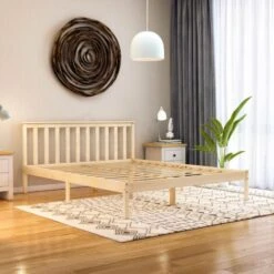 Milan 5ft King Size Solid Pine Wood Bed Frame, Low Foot End, Pine, 200 X 150 Cm -Children Furniture Store 25535248 3