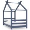 Kids Bed Frame Grey Solid Pine Wood 70x140 Cm VidaXL 2 Kids Bed Frame Grey Solid Pine Wood 70x140 Cm VidaXL -Children Furniture Store 25580057 1