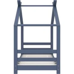 Kids Bed Frame Grey Solid Pine Wood 70x140 Cm VidaXL -Children Furniture Store 25580057 4
