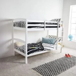 KOSY KOALA WHITE WOOD BUNK BED 3FT SINGLE HEAVY DUTY SPLIT INTO 2 SINGLE CHILDREN BEDS,SHAKER STYLE BUNKBED FOR KIDS CHILDREN -Children Furniture Store 26668470 3