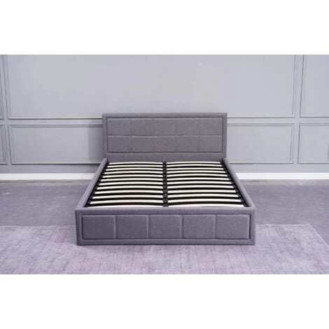 KOSY KOALA Grey Upholstered Storage Ottoman Gas Side Lift Bed Natural Linen Fabric Bed - 3FT SINGLE 5 KOSY KOALA Grey Upholstered Storage Ottoman Gas Side Lift Bed Natural Linen Fabric Bed - 3FT SINGLE - Image 3