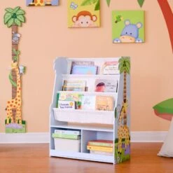 Fantasy Fields Sunny Safari Kids Wooden Bookcase With Storage Multi TD-13410SS -Children Furniture Store 26974487 3