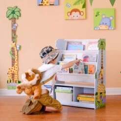 Fantasy Fields Sunny Safari Kids Wooden Bookcase With Storage Multi TD-13410SS -Children Furniture Store 26974487 5