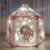 Livingandhome Children Kids Play Tent Fairy Princess Girls Hexagon Playhouse Mesh -Children Furniture Store 28269477 1