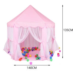 Livingandhome Children Kids Play Tent Fairy Princess Girls Hexagon Playhouse Mesh -Children Furniture Store 28269477 3