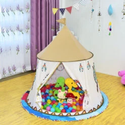 Livingandhome Children Girls Princess Indian Teepee Tent Playhouse -Children Furniture Store 28269480 3