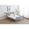 Wooden Double Grey With Oak Top Bed Frame With Mattress