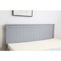 Wooden Double Grey With Oak Top Bed Frame With Mattress -Children Furniture Store 29063900 3