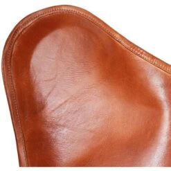 Butterfly Chair Brown Real Leather -Children Furniture Store 29787100 4