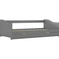 Pull-out Sofa Bed Frame Grey Pinewood 90x200 Cm -Children Furniture Store 29790710 3
