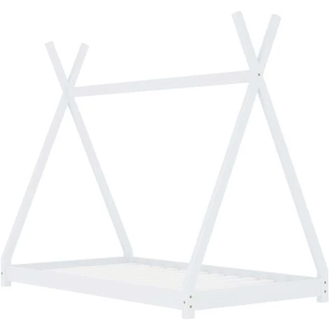 Kids Bed Frame White Solid Pine Wood 80x160 Cm 4 Kids Bed Frame White Solid Pine Wood 80x160 Cm - Image 2