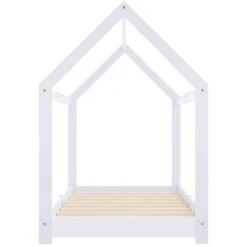 Kids Bed Frame White Solid Pine Wood 70x140 Cm -Children Furniture Store 29790836 4