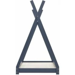 Kids Bed Frame Grey Solid Pine Wood 70x140 Cm -Children Furniture Store 29790841 4