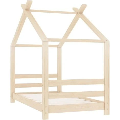 Kids Bed Frame Solid Pine Wood 70x140 Cm 4 Kids Bed Frame Solid Pine Wood 70x140 Cm - Image 2