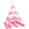 Children Teepee Tent With Bag Peach Skin Stripe 120x120x150 Cm VidaXL -Children Furniture Store 32165576 1