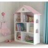 White Dollhouse Bookcase With Pink Roof 1 White Dollhouse Bookcase With Pink Roof -Children Furniture Store 32347996 1