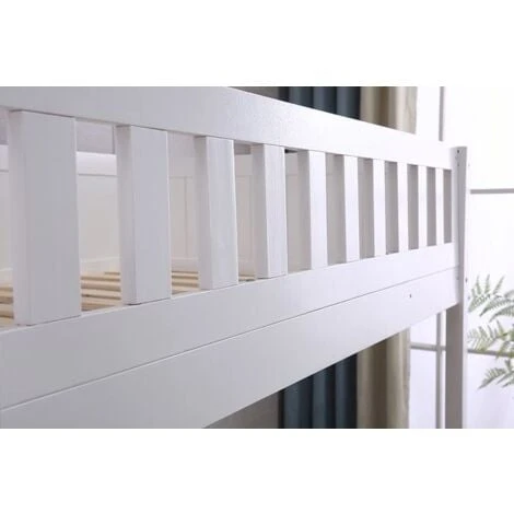 Panana Wooden Bunk Bed With Large Storage Drawer, Available In Grey And White - White Frame 4 Panana Wooden Bunk Bed With Large Storage Drawer, Available In Grey And White - White Frame - Image 2