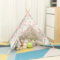 Play Tent Teepee Kids Play House Indoor Sleeping Multicolor 11 Play Tent Teepee Kids Play House Indoor Sleeping Multicolor -Children Furniture Store 36784046 5