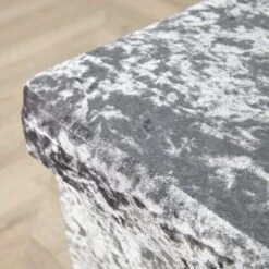 Large Folding Ottoman Grey Ice Velvet Fabric Chest Solid Storage Space Saving -Children Furniture Store 36857417 3