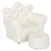 Kids Children Sofa Seat Armchair Lounger Couch Furniture With Footstool - White -Children Furniture Store 37853611 1
