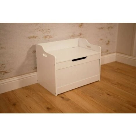 Wooden Toybox Chest Toy Storage Baby Box - White Kids Storage Units Square Strong, Stable And Hardwearing Ottoman Storage Box For Children's, Bedrooms Or Nurseriess Boys Girls Toy Storage Bo 4 Wooden Toybox Chest Toy Storage Baby Box - White Kids Storage Units Square Strong, Stable And Hardwearing Ottoman Storage Box For Children's, Bedrooms Or Nurseriess Boys Girls Toy Storage Bo - Image 2