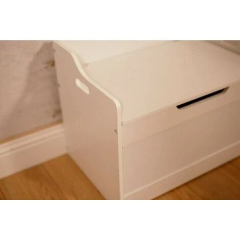 Wooden Toybox Chest Toy Storage Baby Box - White Kids Storage Units Square Strong, Stable And Hardwearing Ottoman Storage Box For Children's, Bedrooms Or Nurseriess Boys Girls Toy Storage Bo 5 Wooden Toybox Chest Toy Storage Baby Box - White Kids Storage Units Square Strong, Stable And Hardwearing Ottoman Storage Box For Children's, Bedrooms Or Nurseriess Boys Girls Toy Storage Bo - Image 3