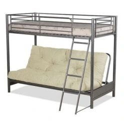 Humza Amani Futon Bunk Bed And With Futon Mattress (top Mattress At Extra Cost) - Cream