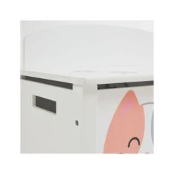 Liberty House Toys Toy Box Storage Organiser W/ Safety Hinge Side Handle Cat And Dog H47.5 X W68 X D37.5cm White And Grey -Children Furniture Store 40085713 5