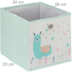 Relaxdays Children’s Shelf With 4 Boxes, Toy Storage Stand, For Boys & Girls, Cute Lama Design, Colourful -Children Furniture Store 41003344 5