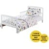 7 Piece Sydney White Toddler Bed Bundle With Pocket Sprung Mattress Circus Friends Bedding Set | Kids Bed And Children's Bed -Children Furniture Store 44651469 1