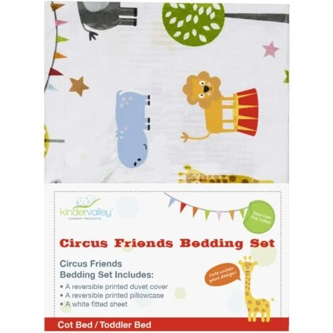 7 Piece Sydney White Toddler Bed Bundle With Pocket Sprung Mattress Circus Friends Bedding Set | Kids Bed And Children's Bed 4 7 Piece Sydney White Toddler Bed Bundle With Pocket Sprung Mattress Circus Friends Bedding Set | Kids Bed And Children's Bed - Image 2