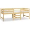 Mid-high Bed Solid Pinewood 90x200 Cm VidaXL -Children Furniture Store 46474239 1