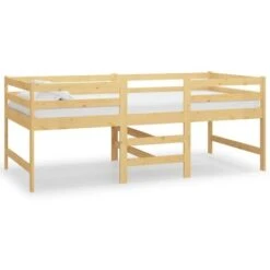 Mid-high Bed Solid Pinewood 90x200 Cm VidaXL
